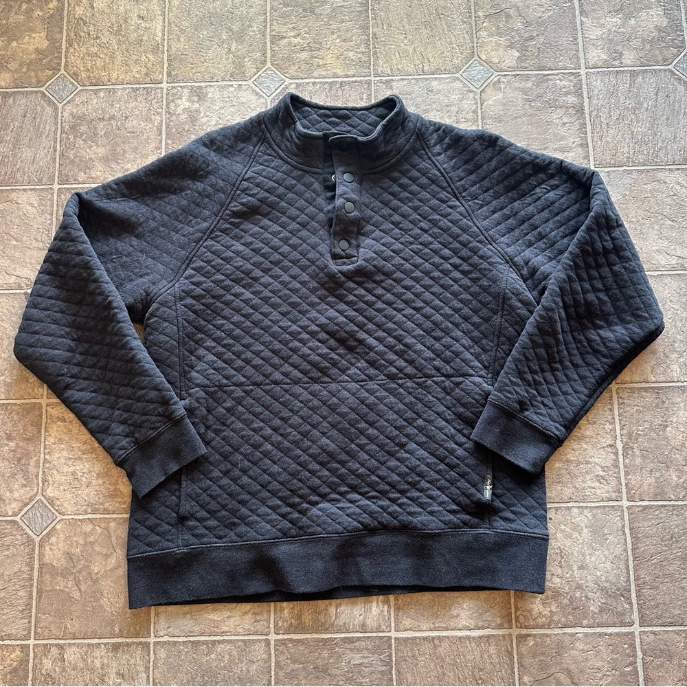 Eddie Bauer 1/4 Snap Quilted Diamond Pattern Pullover Casual Sweater